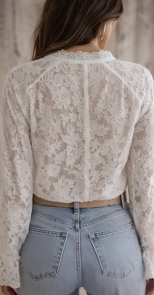 Western floral lace blouse - Imagen 3