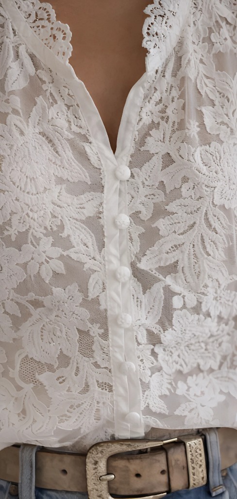 Western floral lace blouse - Imagen 4