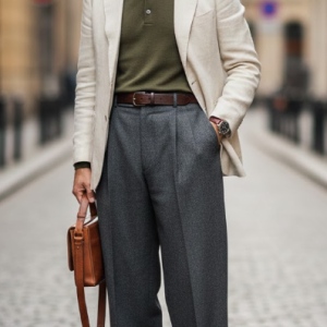 Retro Pleated Pants