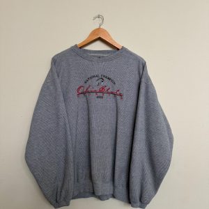 Men's Grey and Red Sweatshirt